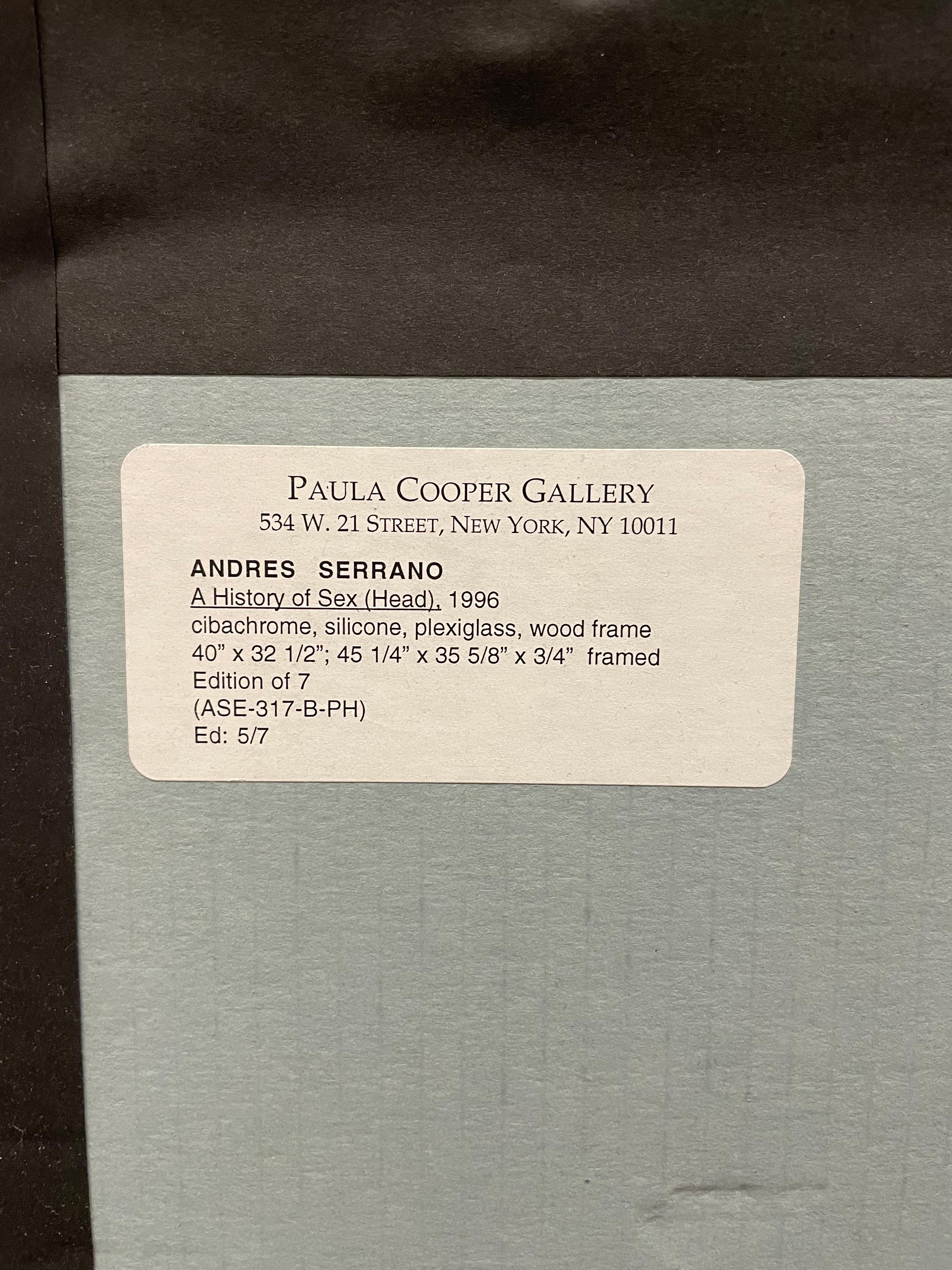 A History of Sex (Head) - Black Nude Photograph by Andres Serrano