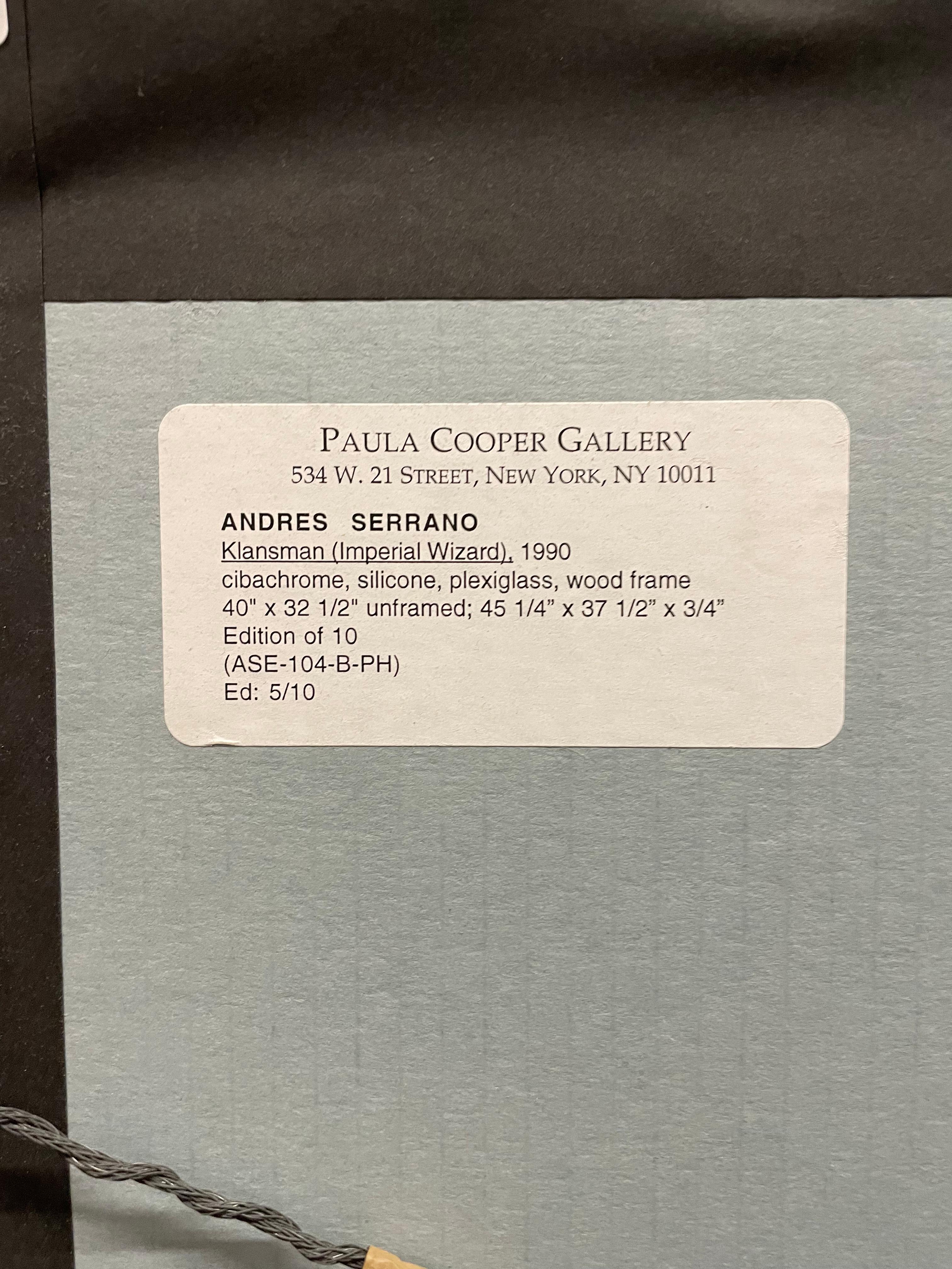 Klansman (Imperial Wizard) - Modern Photograph by Andres Serrano