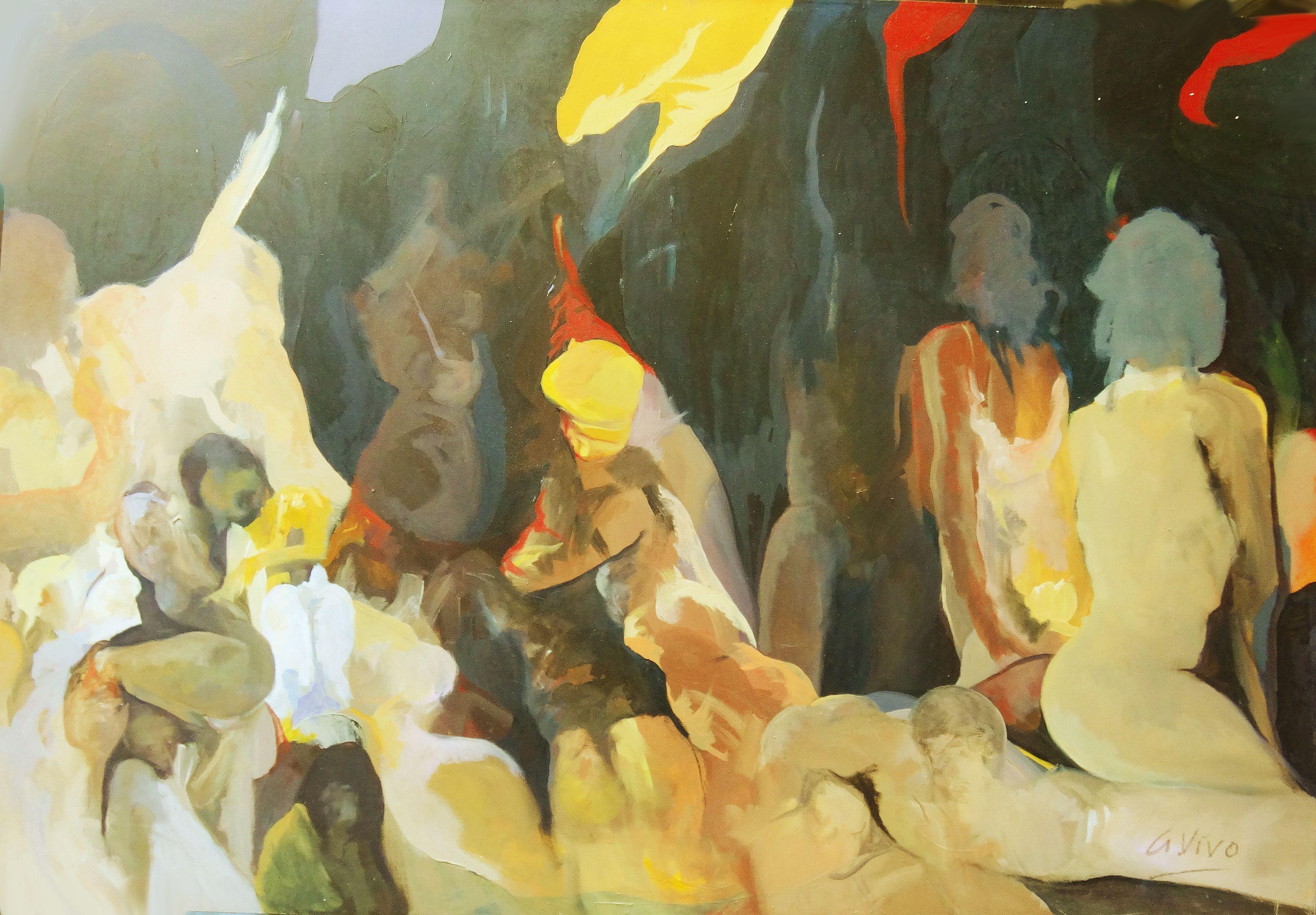 Figurative Painting de Andres Vivo - 2873 El domador ilusionista, Pintura, Óleo sobre lienzo