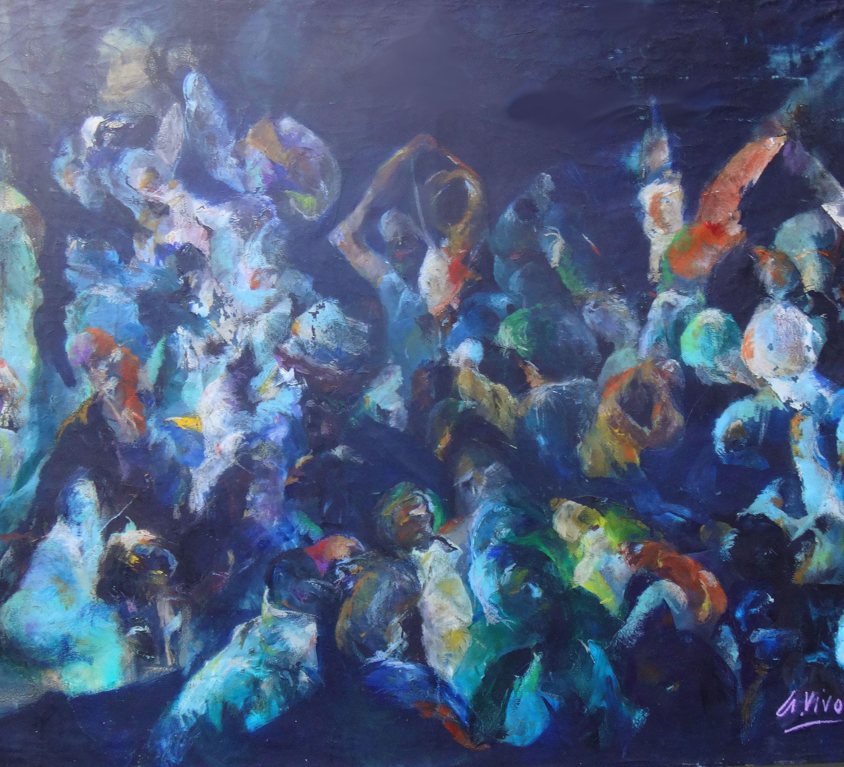 Figurative Painting de Andres Vivo - 328 Rezar más, Pintura, Óleo sobre lienzo