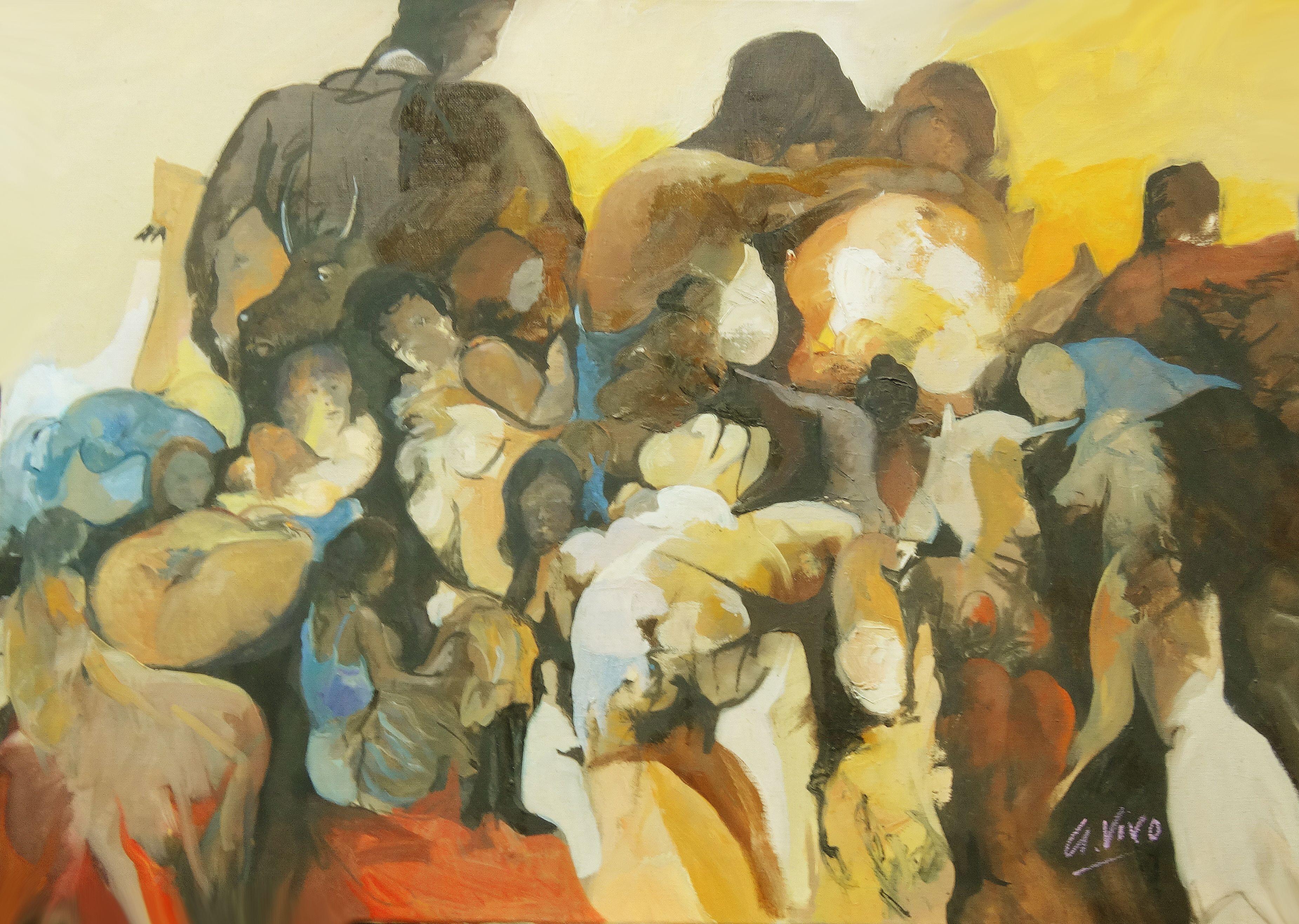 Figurative Painting de Andres Vivo - 4505 Transformaciones 1, Pintura, Óleo sobre lienzo
