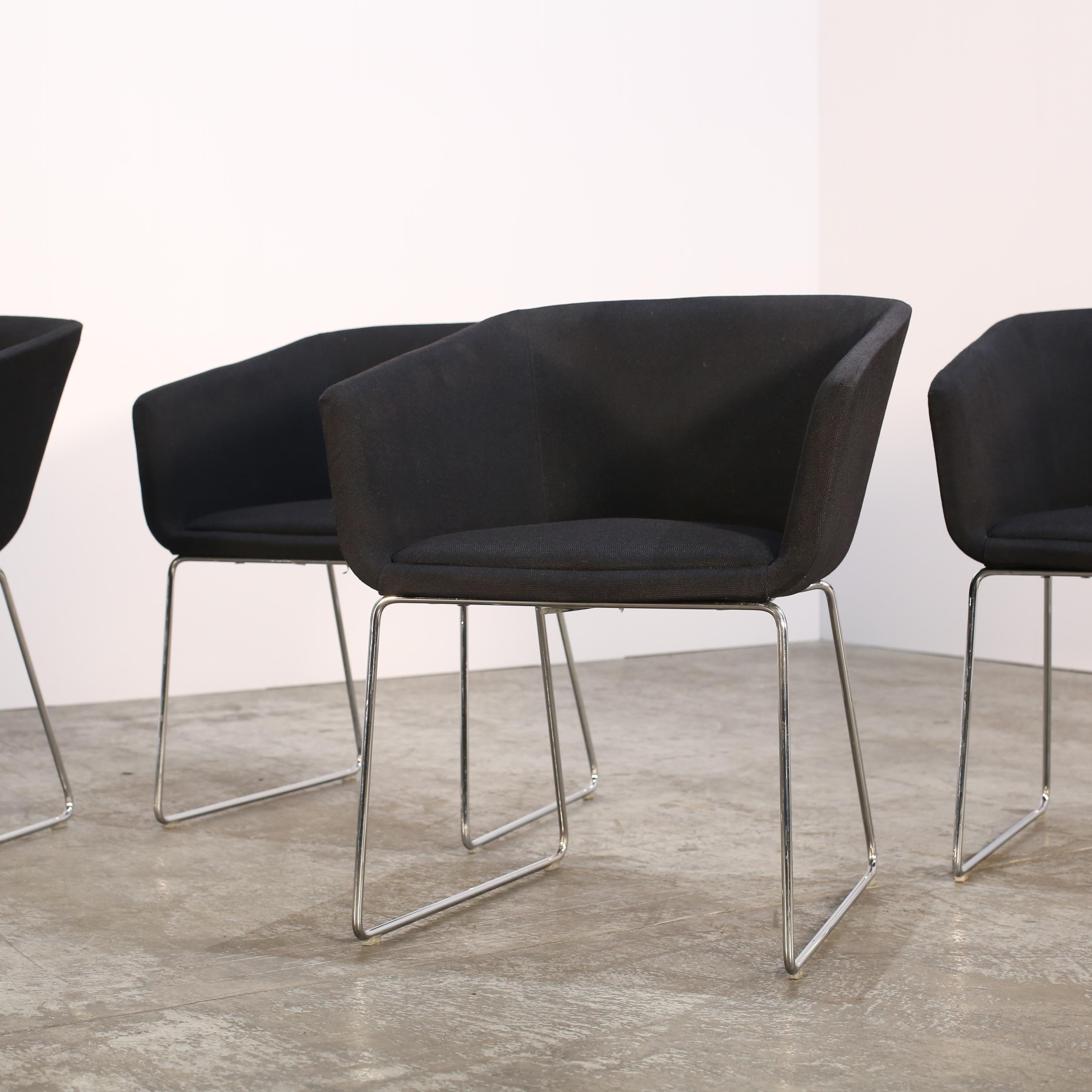 Andreu World Nanda Comfort Chair by Lievore Altherr Molina, Set of Four In Good Condition For Sale In Basildon, London