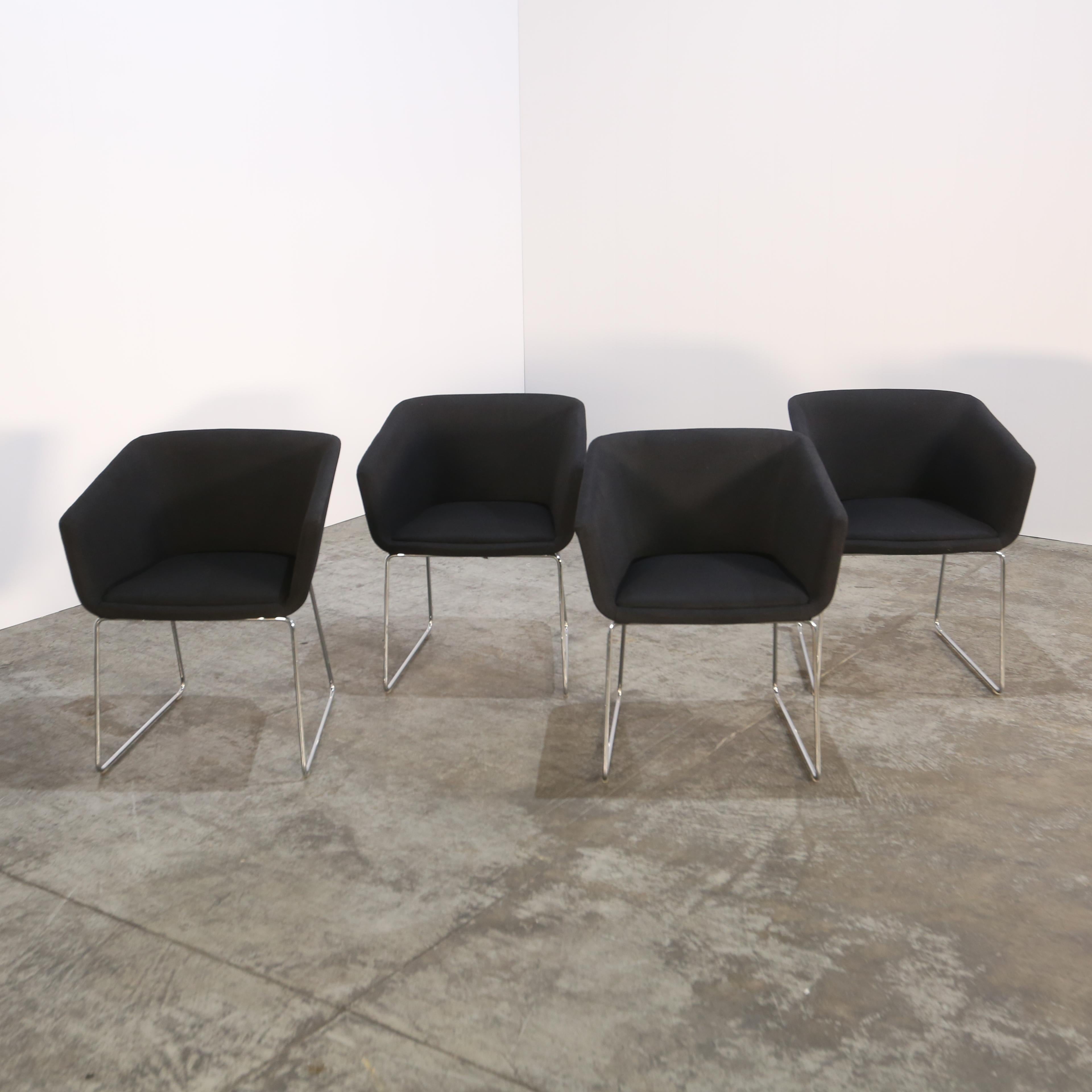 Metal Andreu World Nanda Comfort Chair by Lievore Altherr Molina, Set of Four For Sale