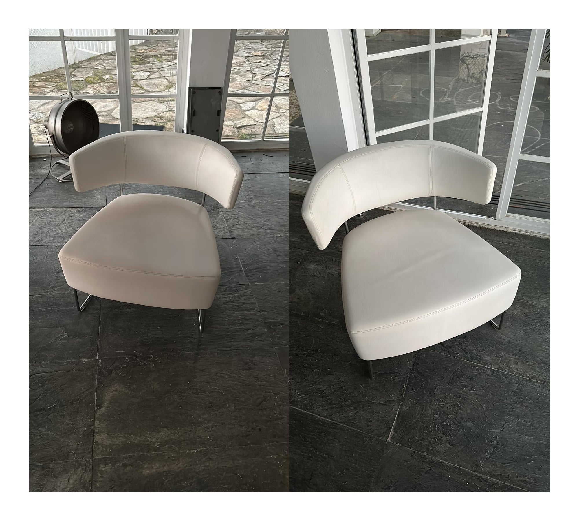 Andreu World

Andreu World
Taurus BU4201

Pair of Armchair with upholstered seat and back and steel sled base in white gloss chrome finish

H backrest: 68cm
H seat : 41,5cm
H arm : 68cm
H Width: 74cm
Depth: 75cm

Conditions: NEW