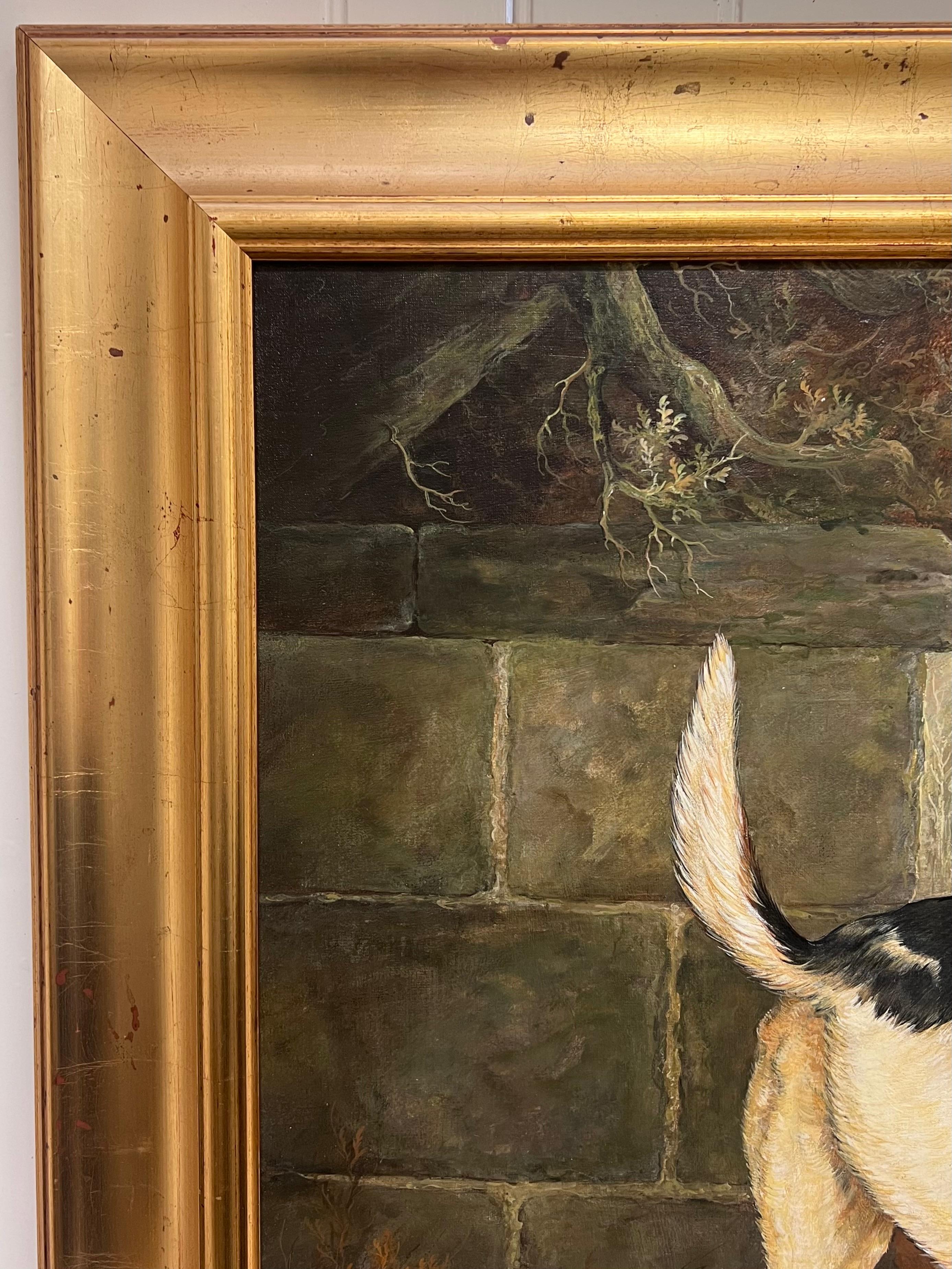 Gran cuadro al óleo British Sporting Art Country House Retrato de sabueso de caza en venta 7