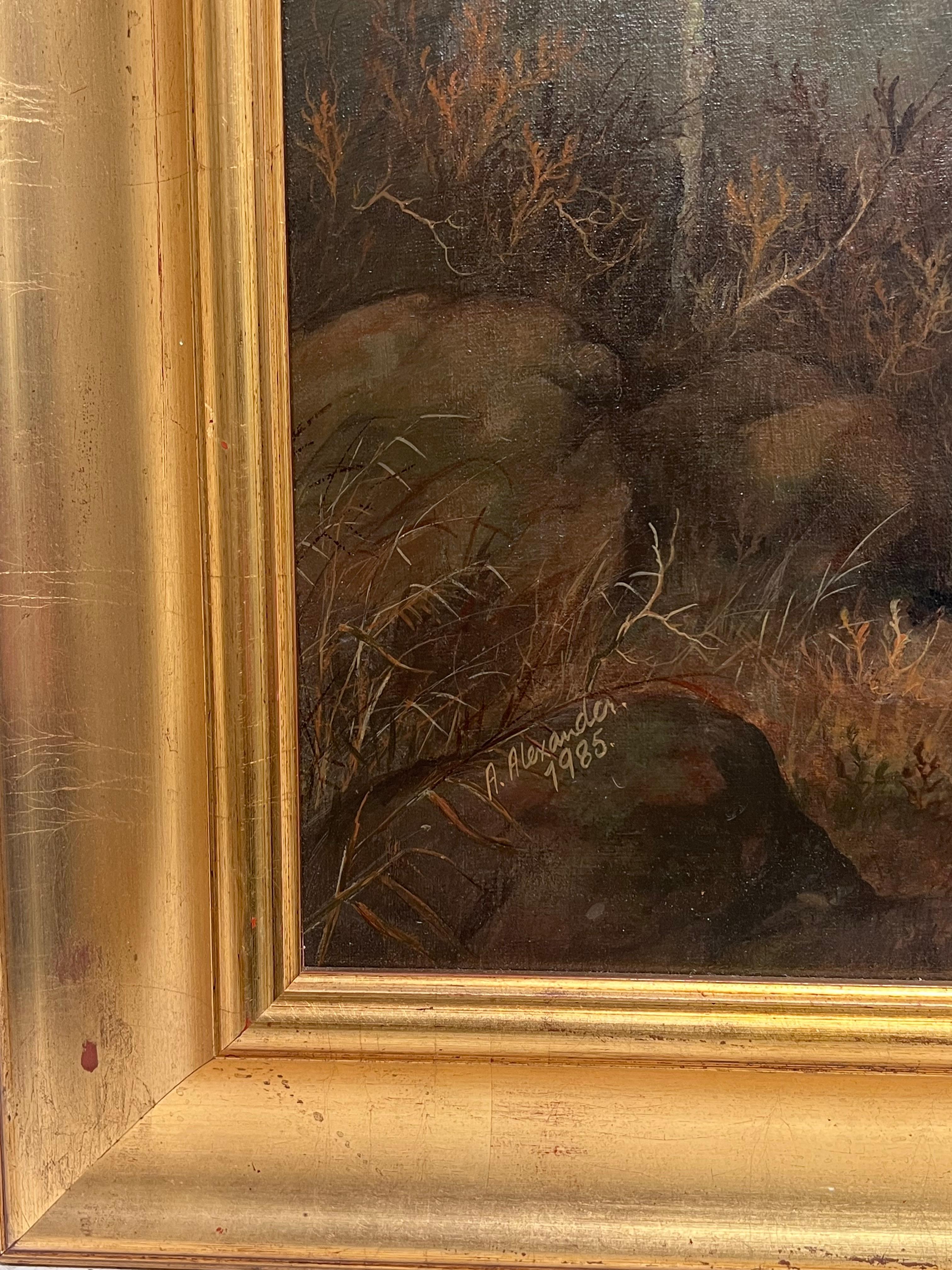 Gran cuadro al óleo British Sporting Art Country House Retrato de sabueso de caza en venta 2