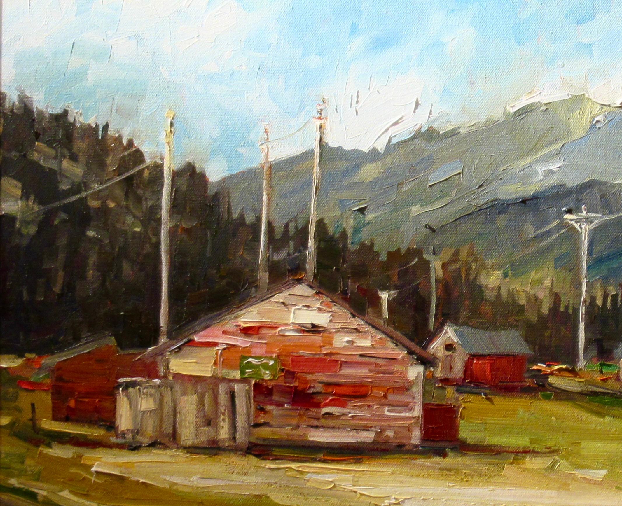 Truckee Rail Yard II (Amerikanischer Impressionismus), Painting, von Andrew (Andy) Skaff