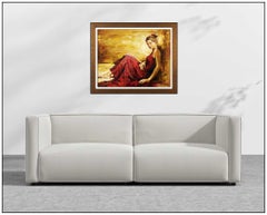 Andrew Atroshenko Large Original Painting On Canvas Female Portrait Signed Art