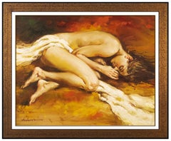 Andrew Atroshenko Original Oil Painting On Canvas Nude Female Portrait Signed