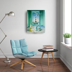 Patrouille côtière - peinture à l'huile originale surréaliste-réaliste-art contemporain