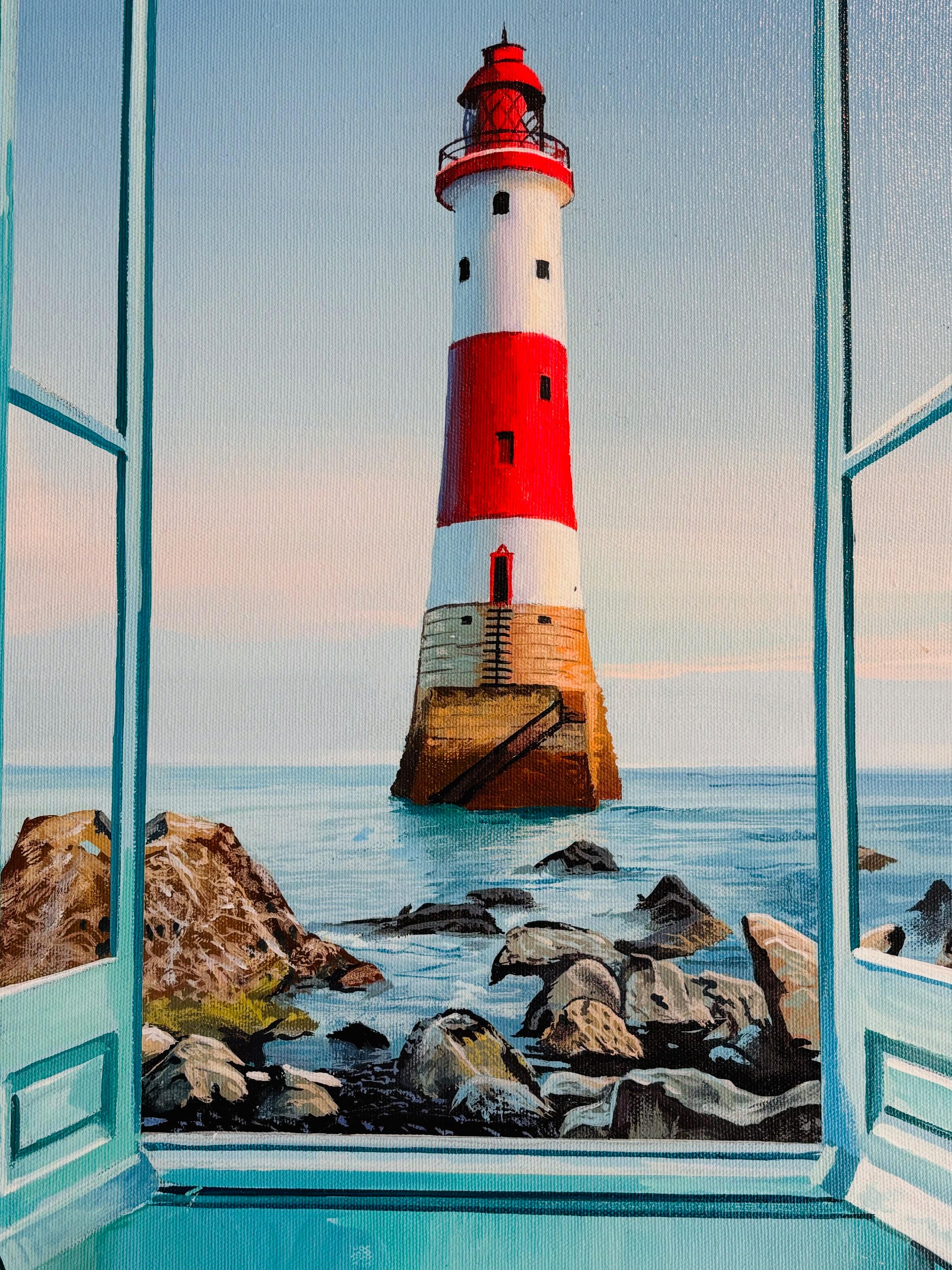 Coastal Patrol - original surrealist impressionism painting-contemporary art For Sale 2