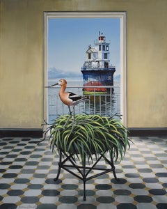 Fourteen Foot Bank - original surrealist impressionism painting-contemporary art