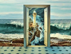 Coastal Point Wash - original surrealist realism painting-contemporary art