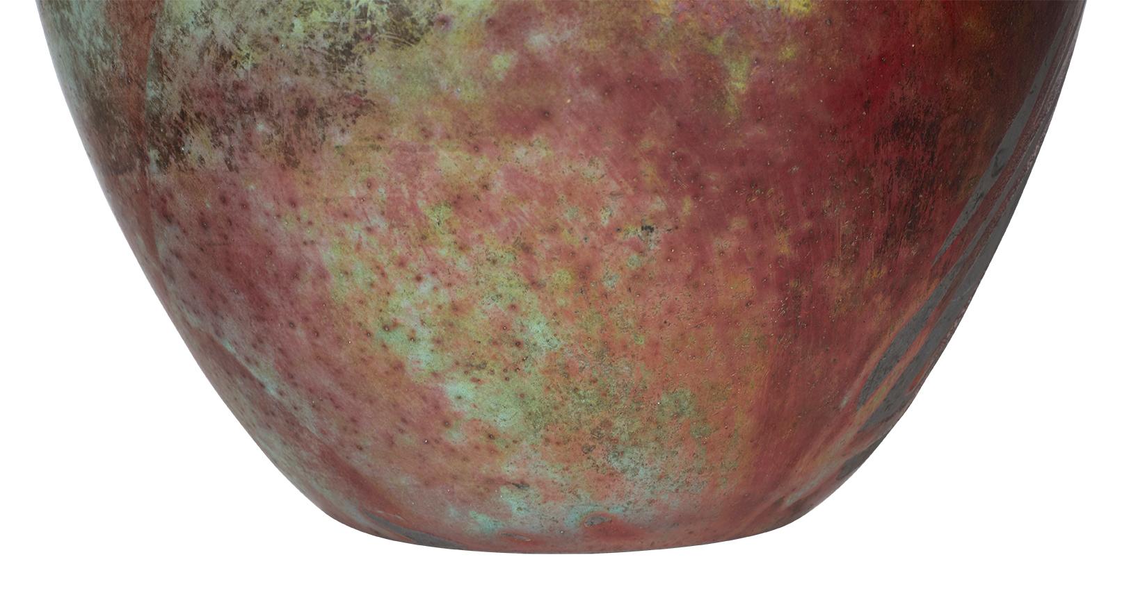 20th Century Andrew Berends Raku Art Pottery Vase For Sale