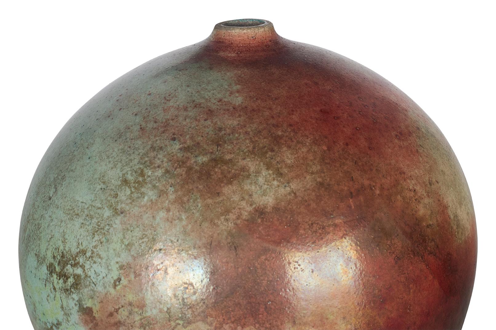 Andrew Berends Raku Art Pottery Vase For Sale 1
