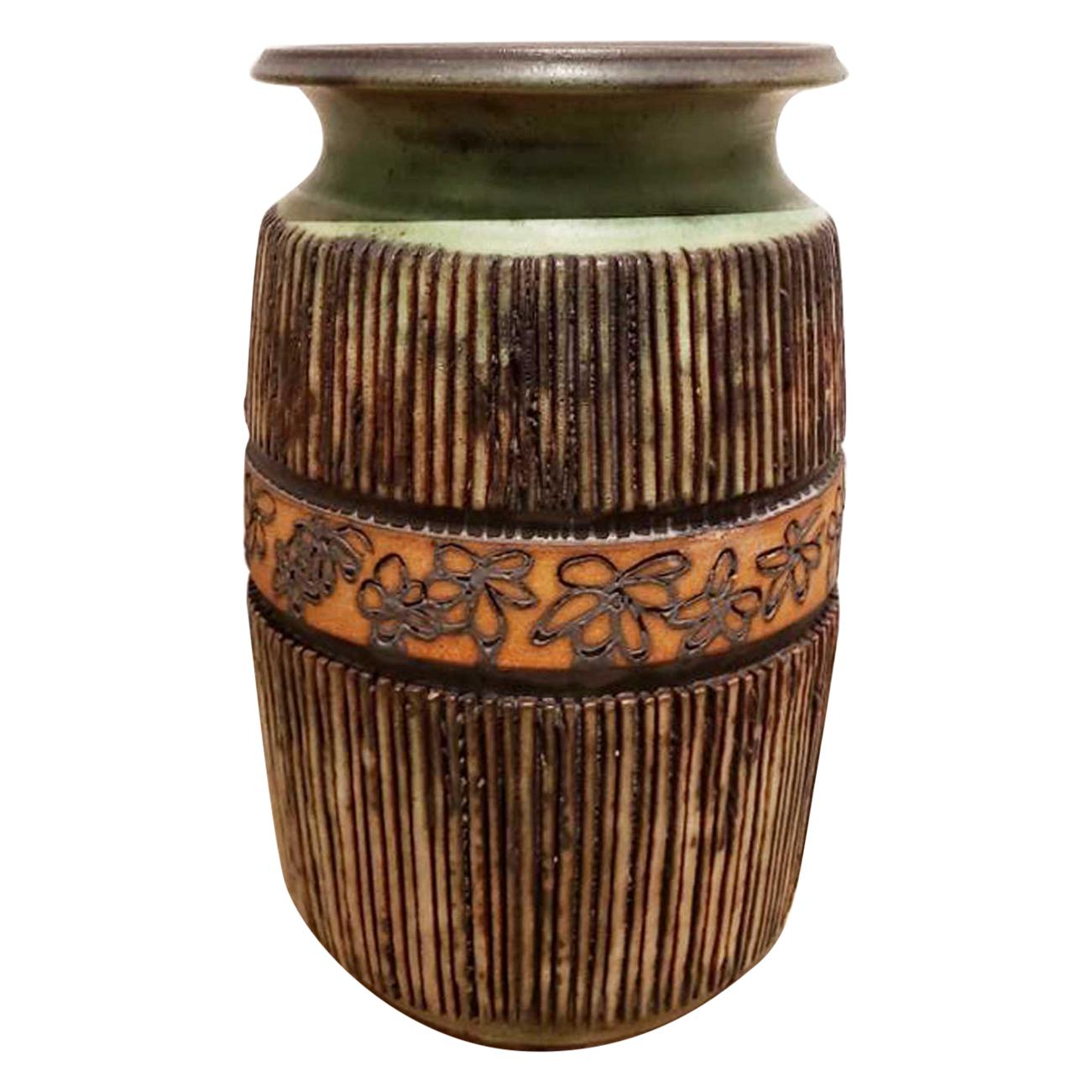 Andrew Bergloff '1929-2015' Signed Ceramic Vase For Sale