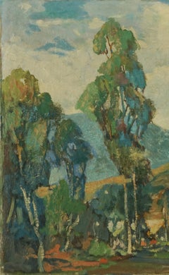Early 20th Century Original Southern California Landscape -- Eucalyptus Grove
