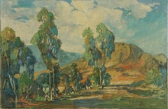 Early 20th Century Original Southern California Landscape -- Eucalyptus Grove