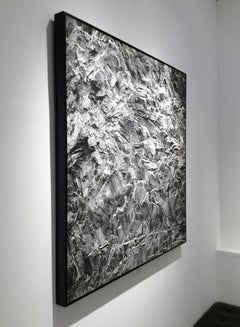 Rockface 27: Still Life of Graphic Jagged Rock Cliff in Black and White)