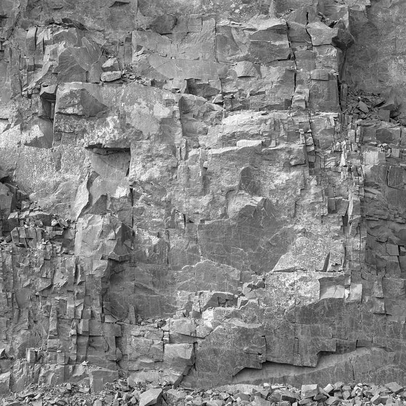 Andrew Buck - Rockface 30: Large Square Black and White Photograph of ...