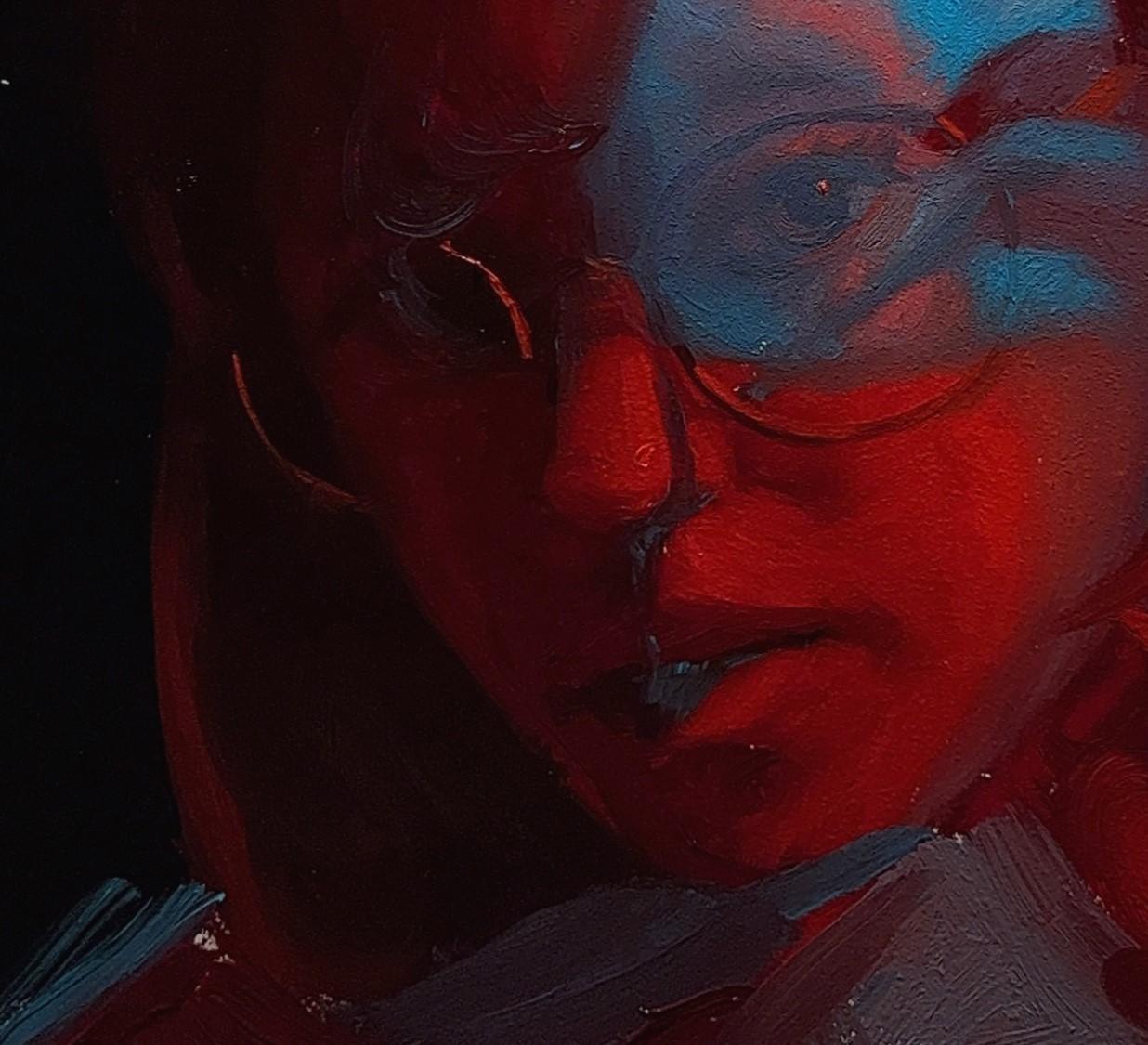 « Spectre » (2024) par Andrew Cadima, peinture originale de portrait à l'huile en vente 2