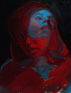 "Spectre" (2024) de Andrew Andrews, pintura original al óleo con retrato