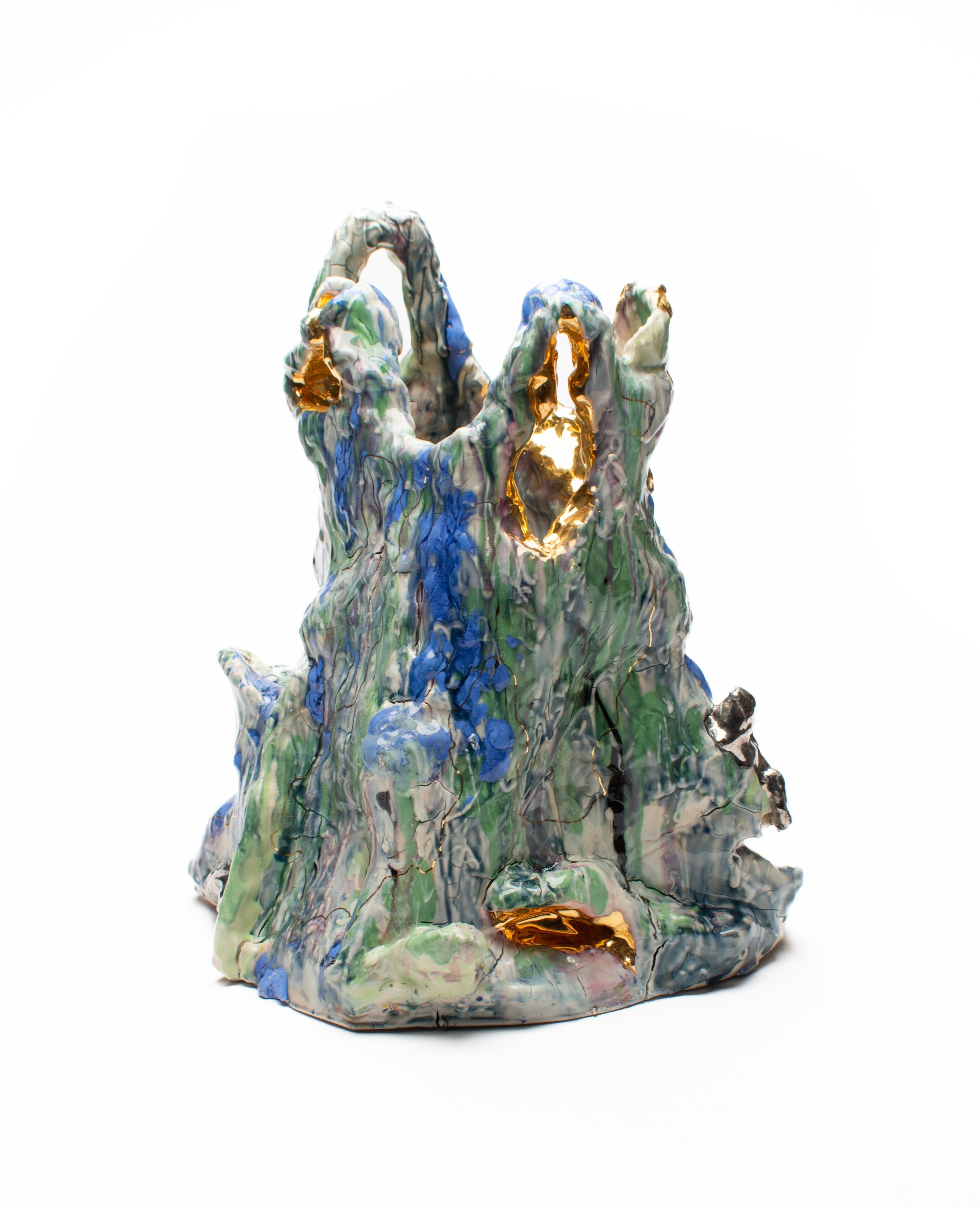 Darma July, Andrew Casto, 2025, Porcelain Sculpture with Gold Luster Glaze 3