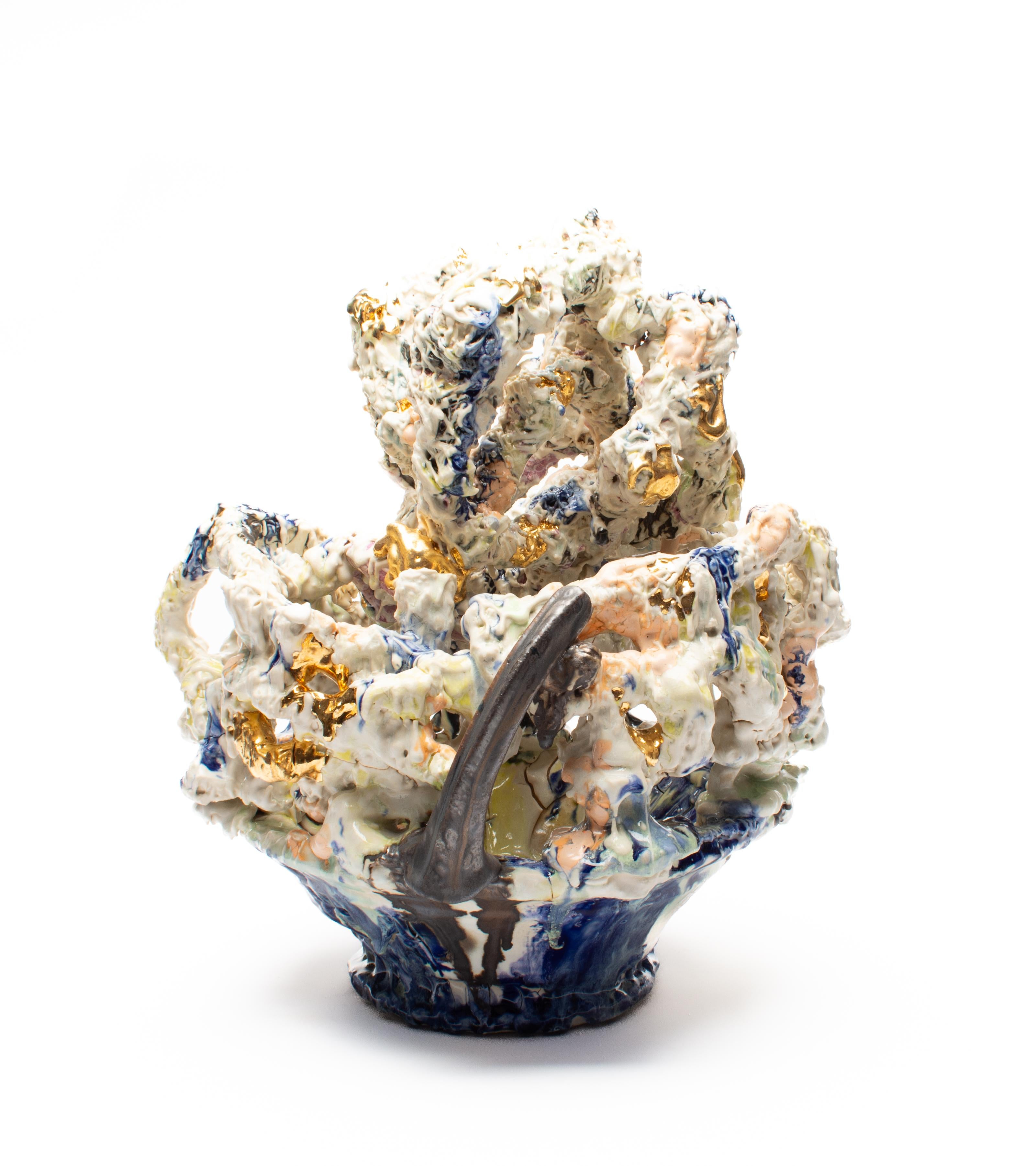 We Spoke of Fireflies, Andrew Casto, 2025, Porcelain Sculpture with Gold Luster 1