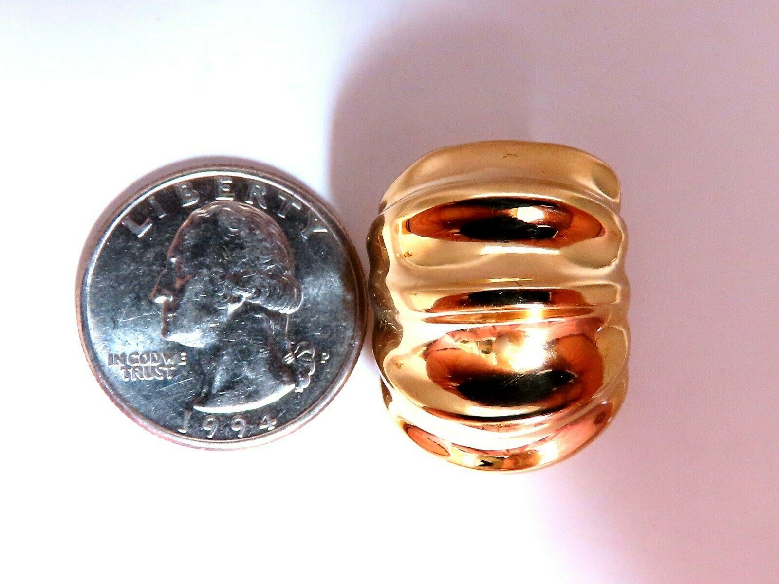 Andrew Clunn 18kt Gold Clip Earrings Watermelon Classic In New Condition For Sale In New York, NY