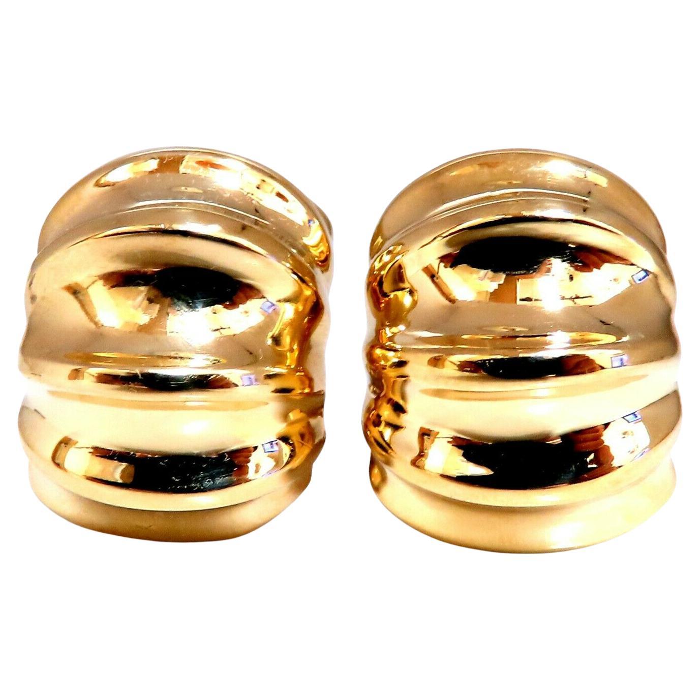 Andrew Clunn 18kt Gold Clip Earrings Watermelon Classic For Sale