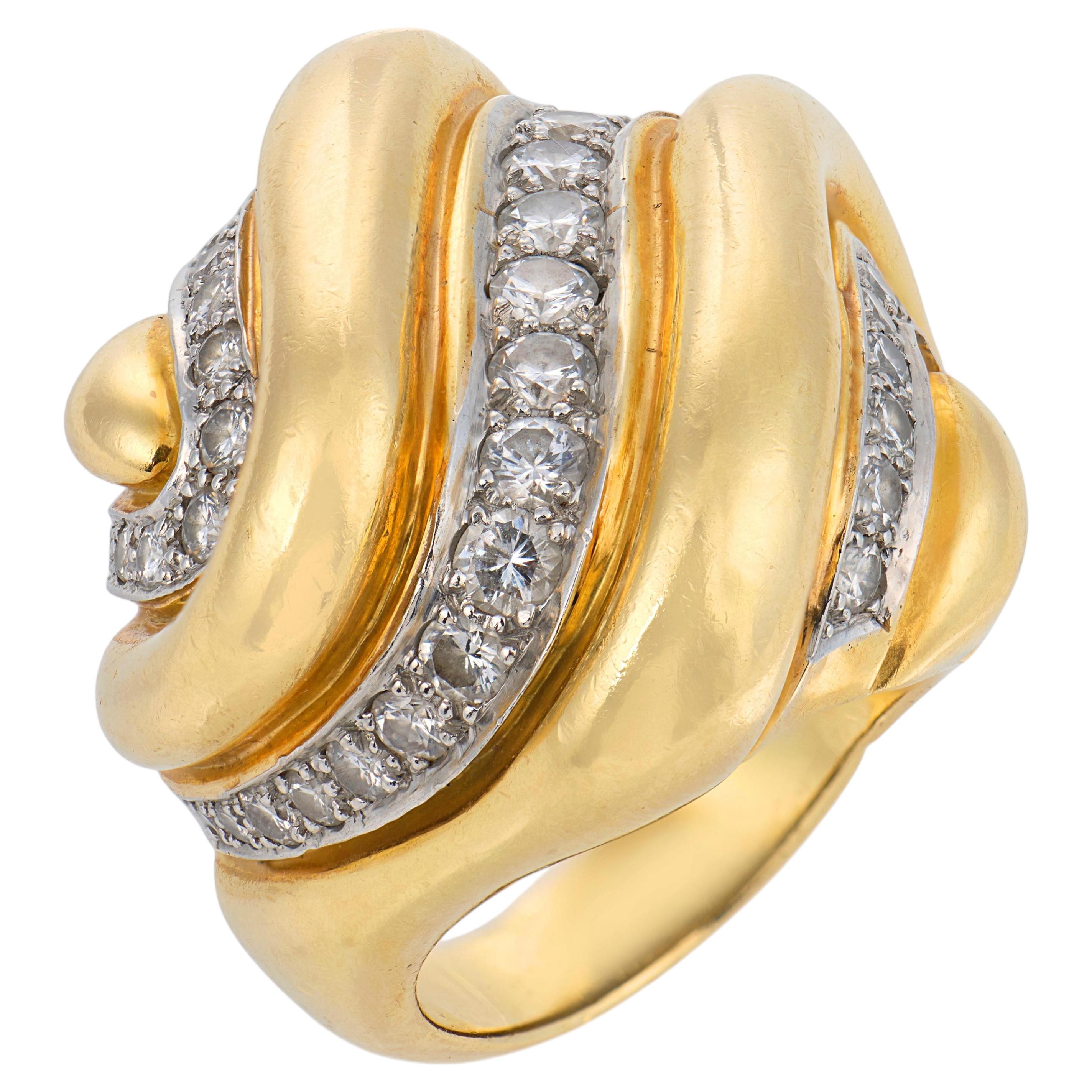 Andrew Clunn 2.00 carat diamond 18k yellow gold cocktail ring