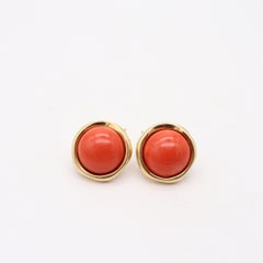 ANDREW CLUNN Clips-On Earrings In 18Kt Yellow Gold With Red Coral