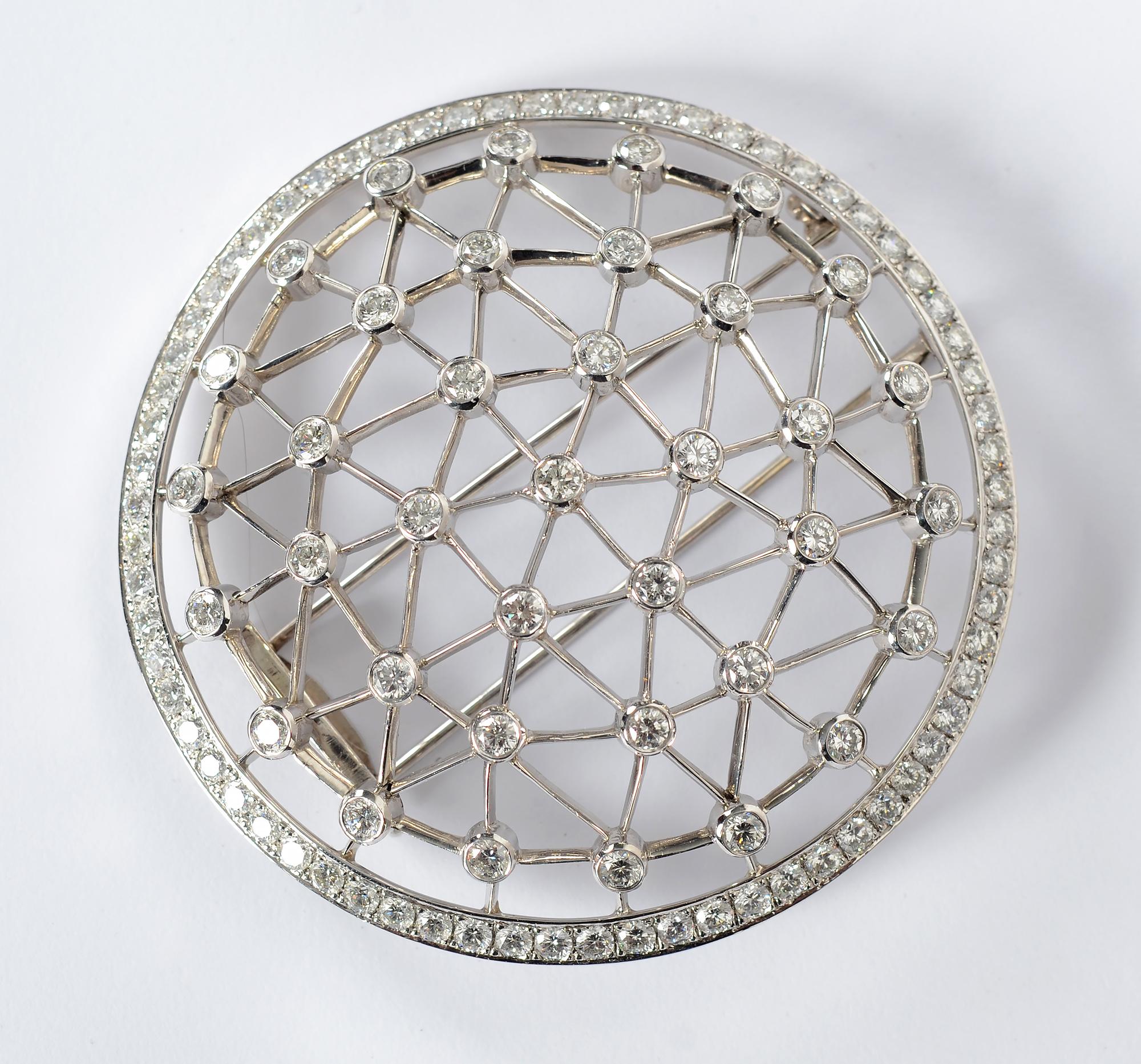 Modern Andrew Clunn Diamond Brooch For Sale