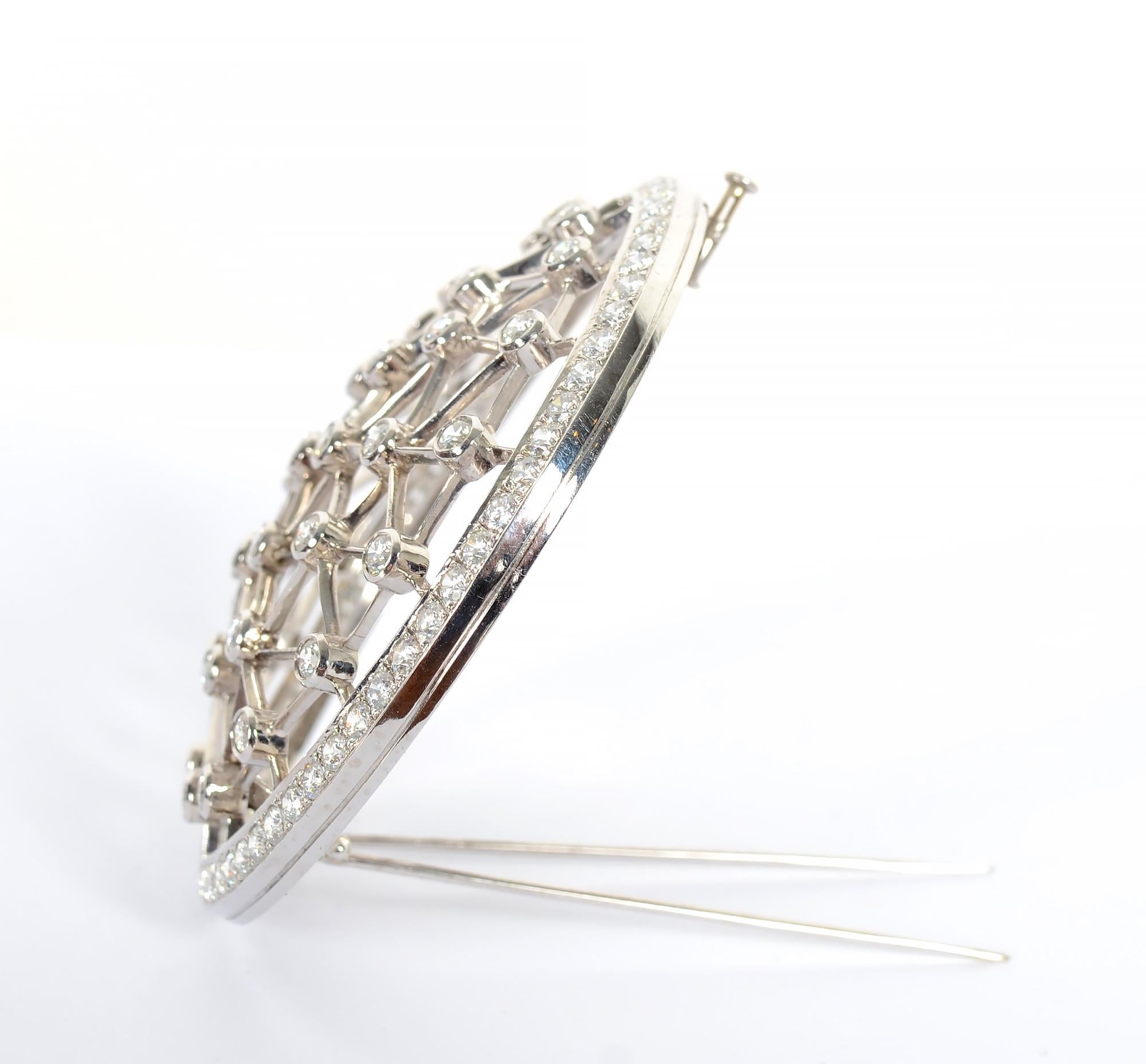Brilliant Cut Andrew Clunn Diamond Brooch For Sale