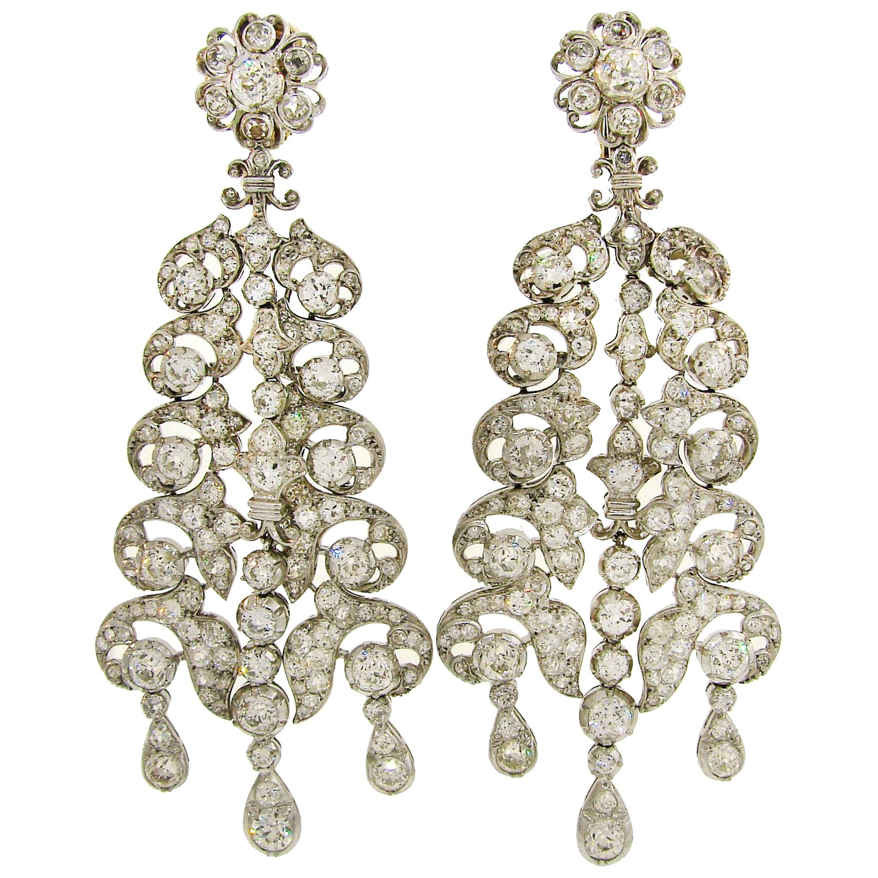 Andrew Clunn Diamond White Gold Dangle Earrings