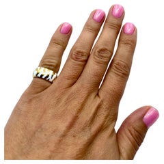 Andrew Clunn Goldring, weißer Emaille, Zebramuster, Zebramuster