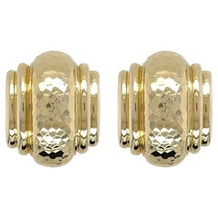 ANDREW CLUNN Hammered Gold Earrings