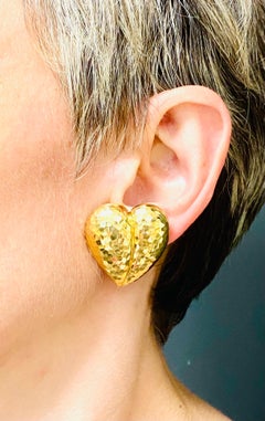 Andrew Clunn Heart Earrings Gold