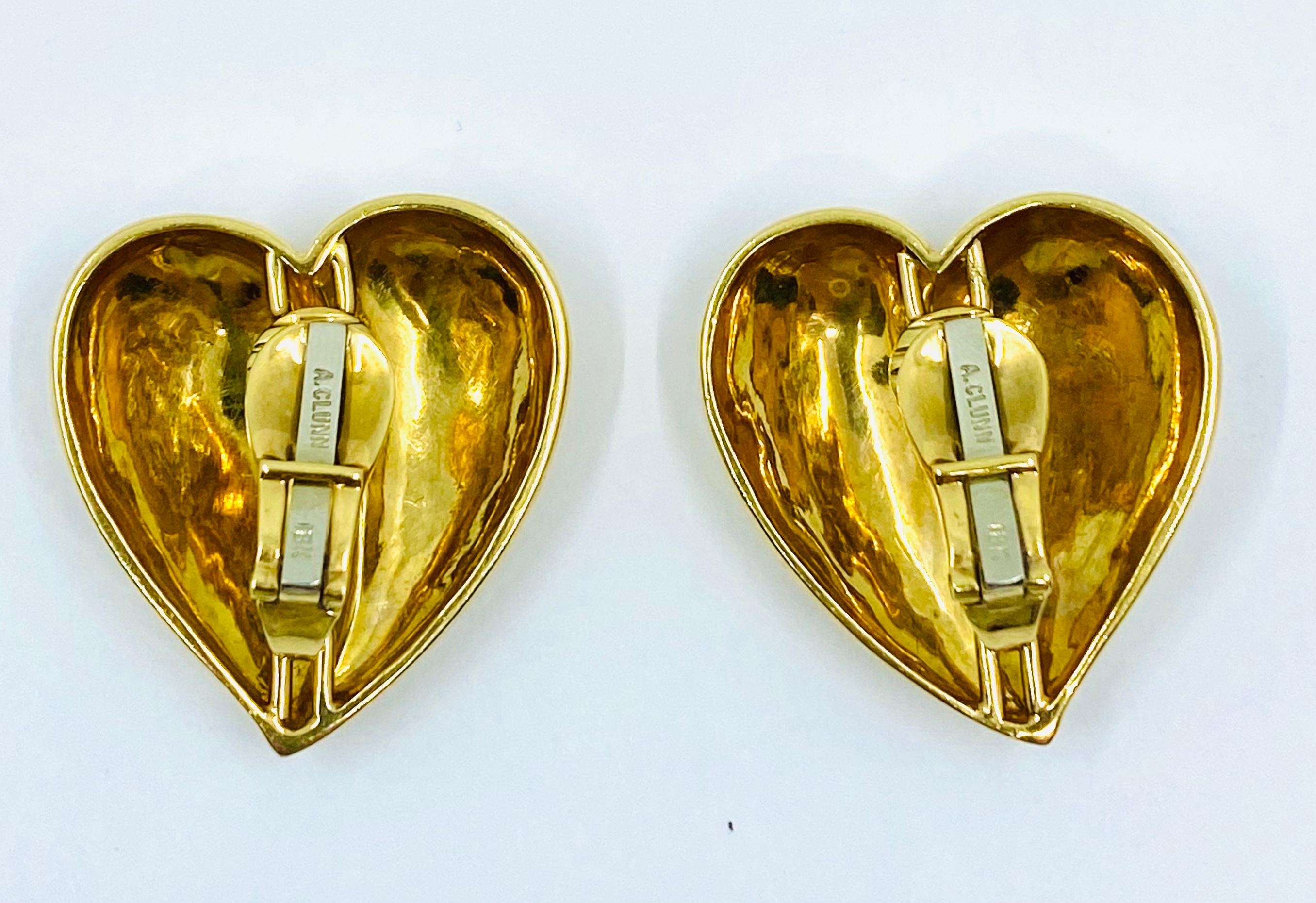 Andrew Clunn Heart Earrings Gold 3