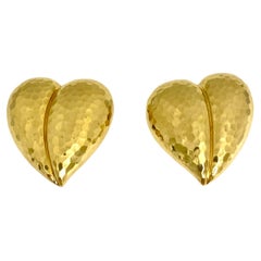 Andrew Clunn Heart Earrings Gold
