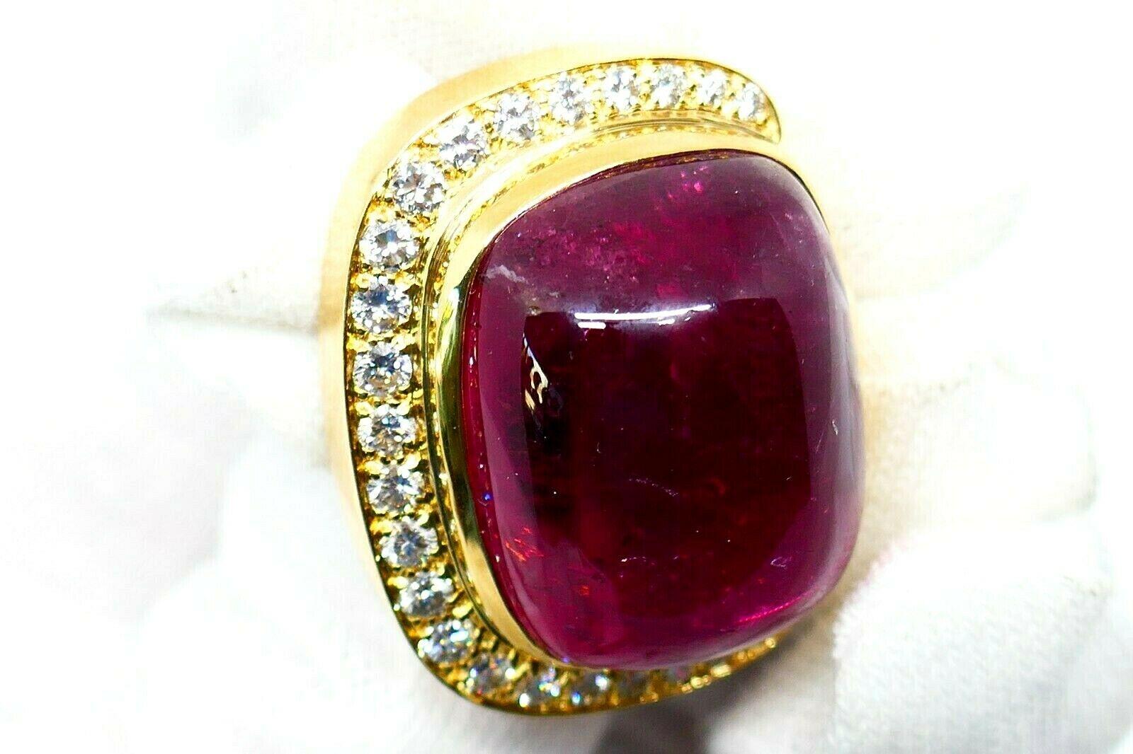 Andrew Clunn Pink Tourmaline Diamond Yellow Gold Earrings In Excellent Condition In Beverly Hills, CA