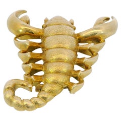 Andrew Clunn Scorpio Zodiac Pendant Brooch 18K Yellow Gold
