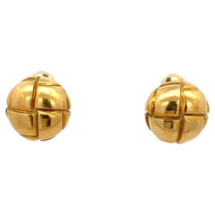 Vintage Andrew Clunn Small Knot Earrings 18K Yellow Gold