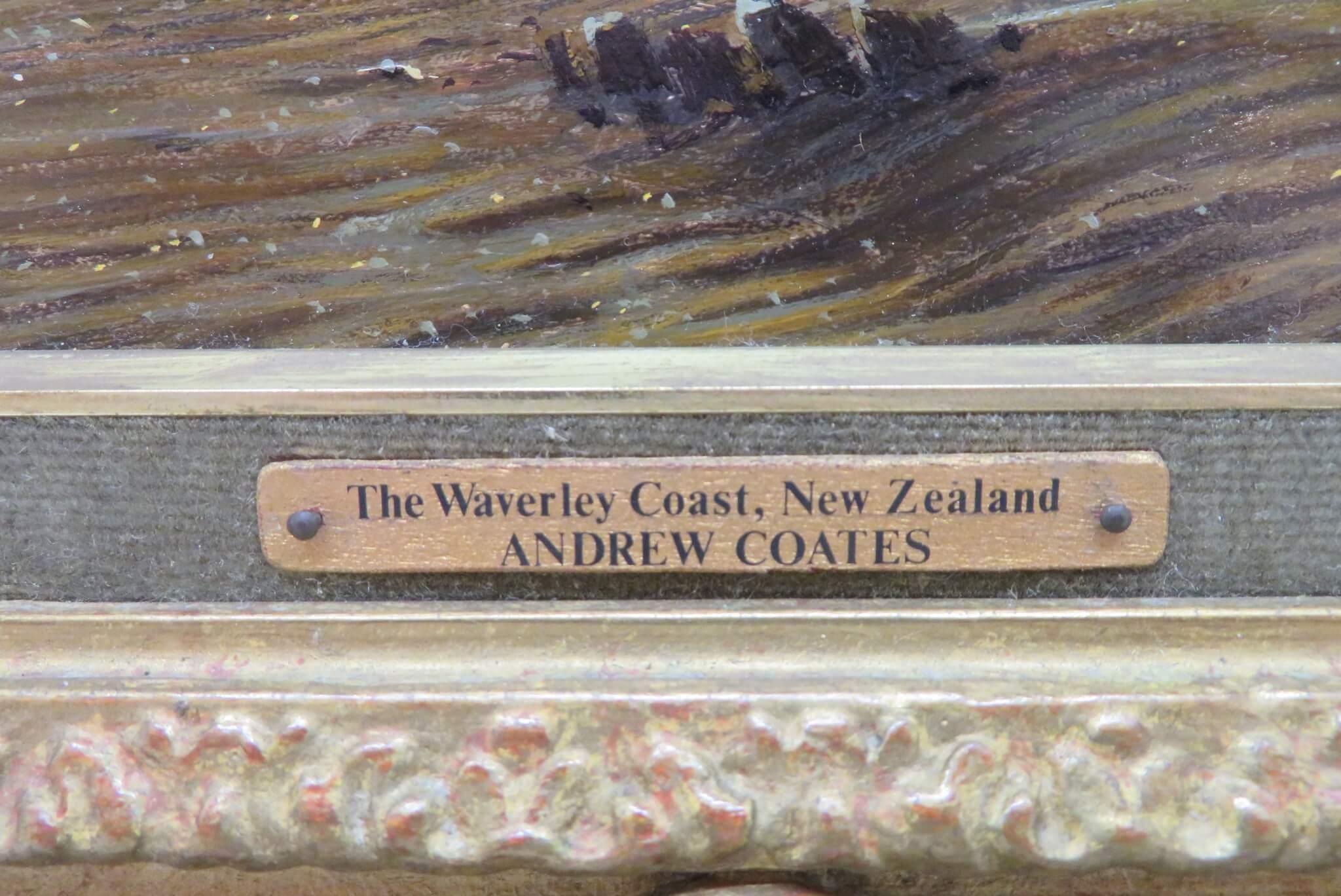 Andrew Coates (1955-) ORIGINAL RARE Realist Oil Painting NEW ZEALAND COAST 2