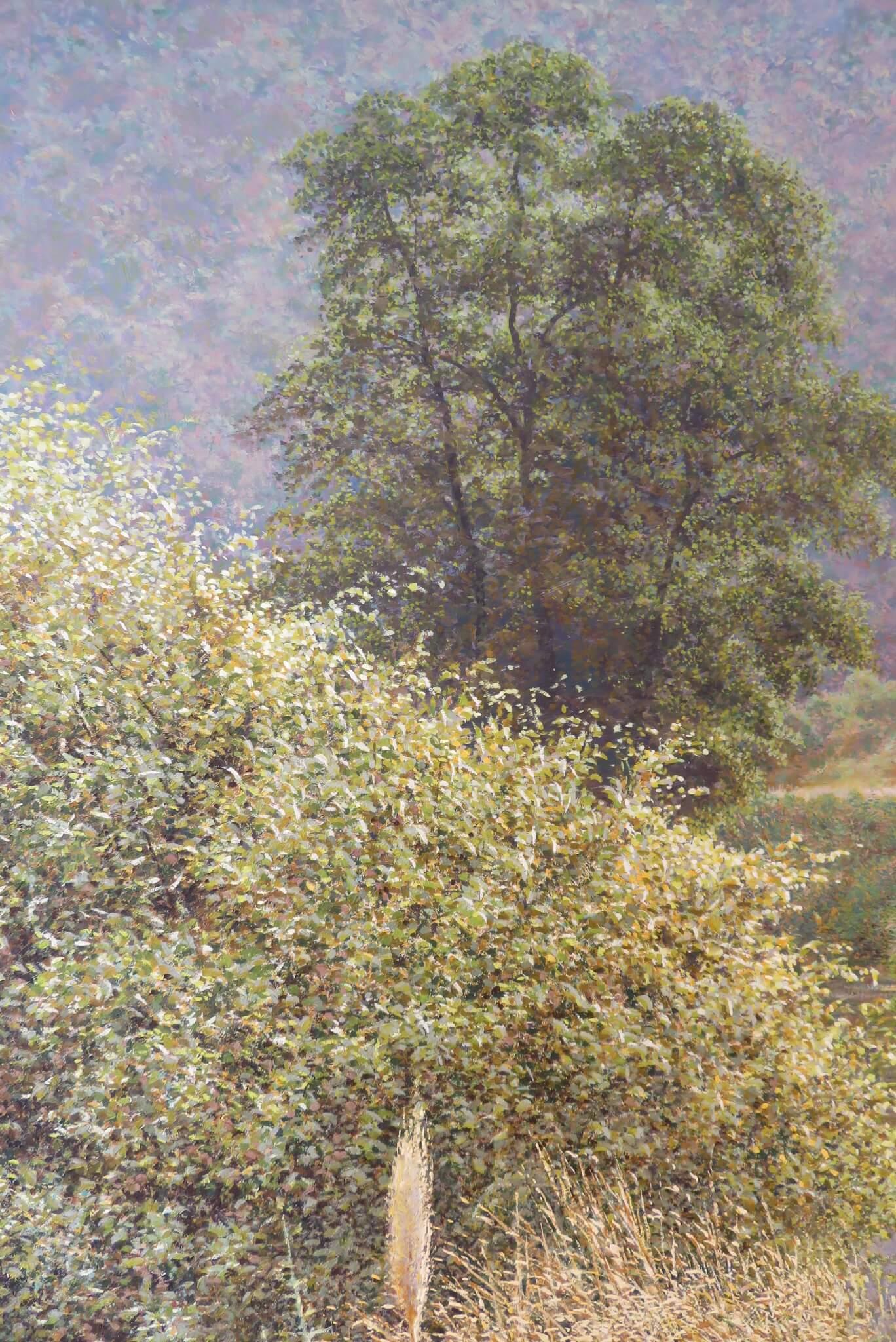 Gran PAISAJE DEL RÍO DE DEVON Realista inglés de finales del siglo XX Orig. Pintura al óleo en venta 1