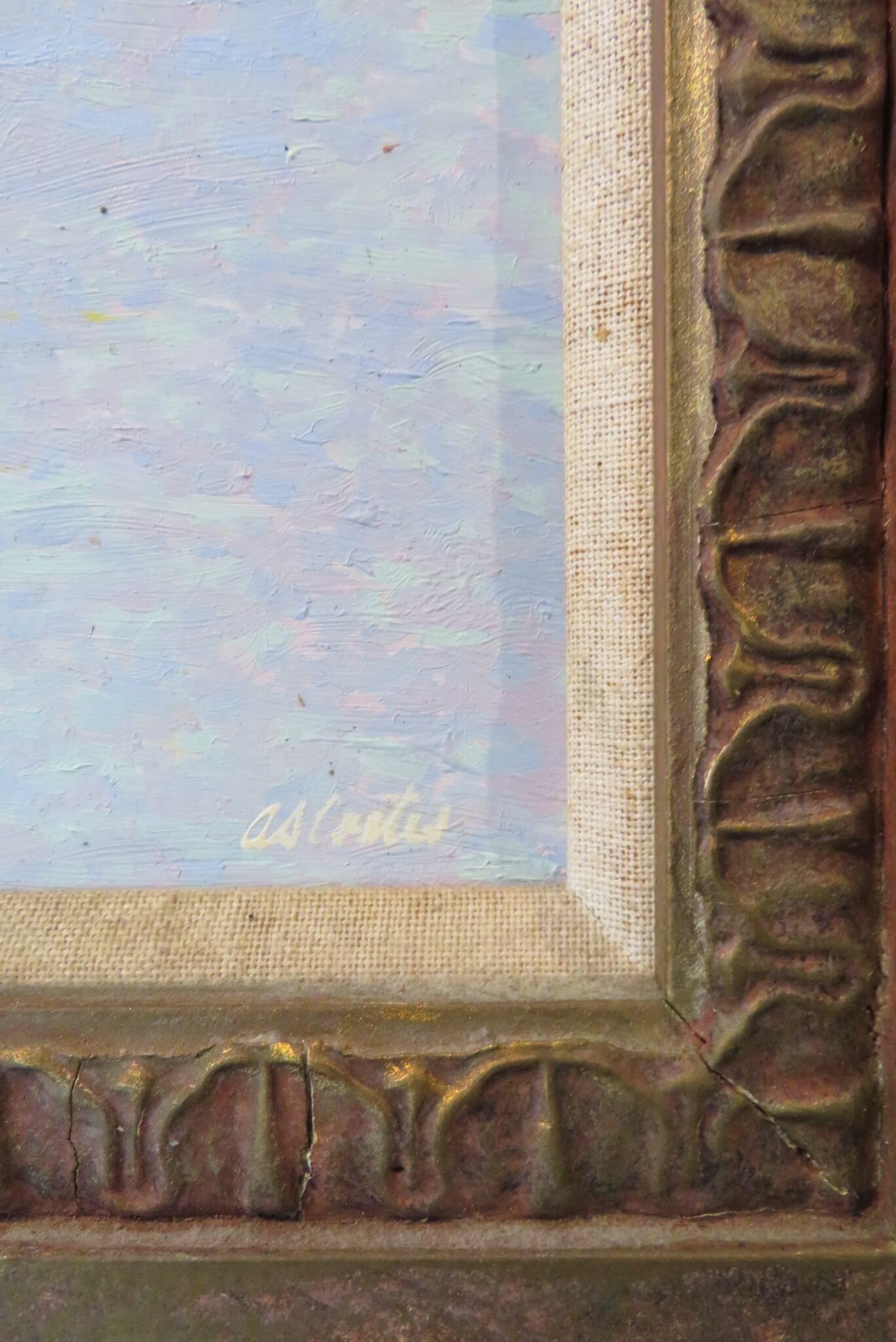 Gran PAISAJE DEL RÍO DE DEVON Realista inglés de finales del siglo XX Orig. Pintura al óleo en venta 4