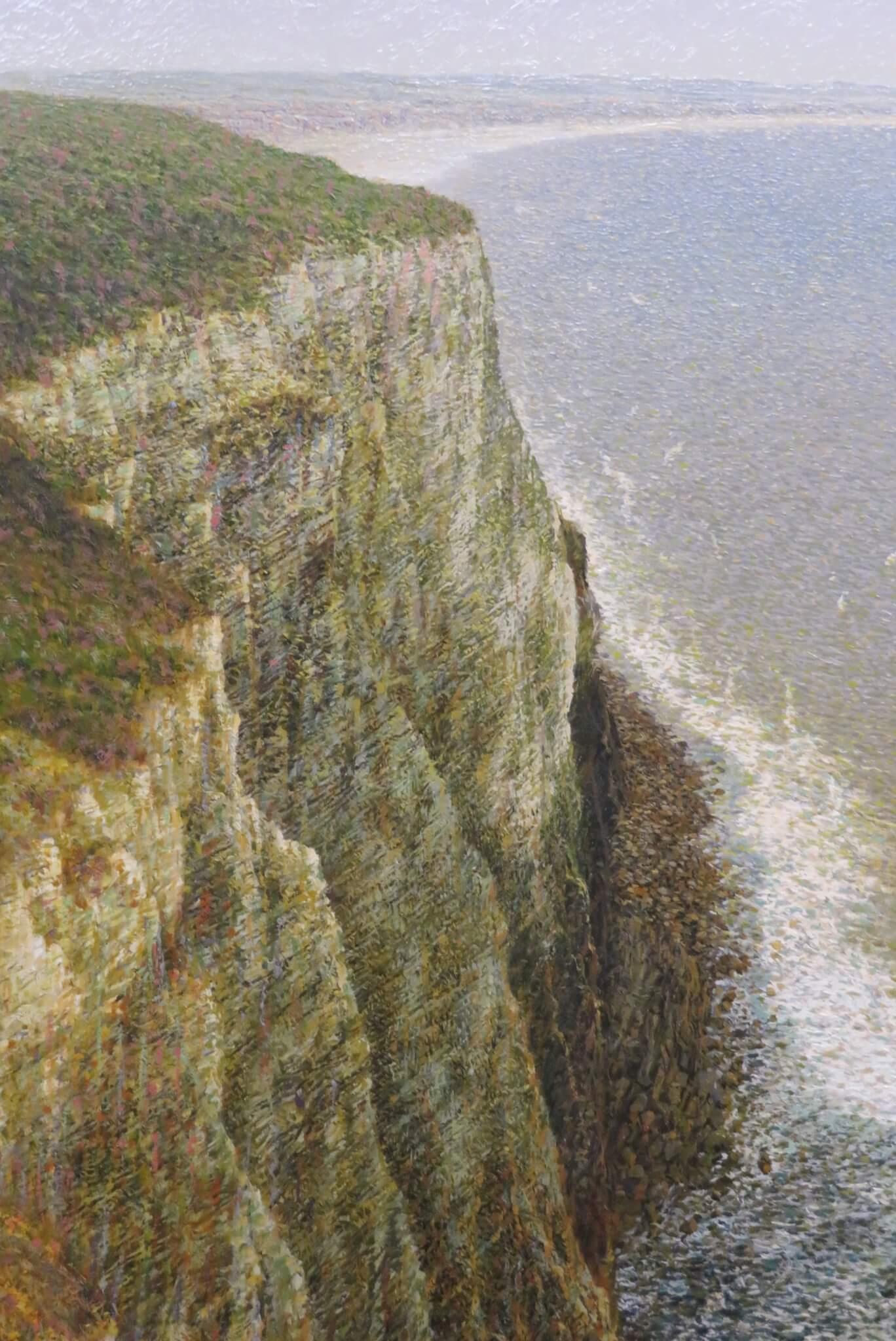 SUPERBO REALISMO INGLESE DEL XX SECOLO PITTURA A OLIO La costa dello Yorkshire - Painting Realismo di Andrew Coates