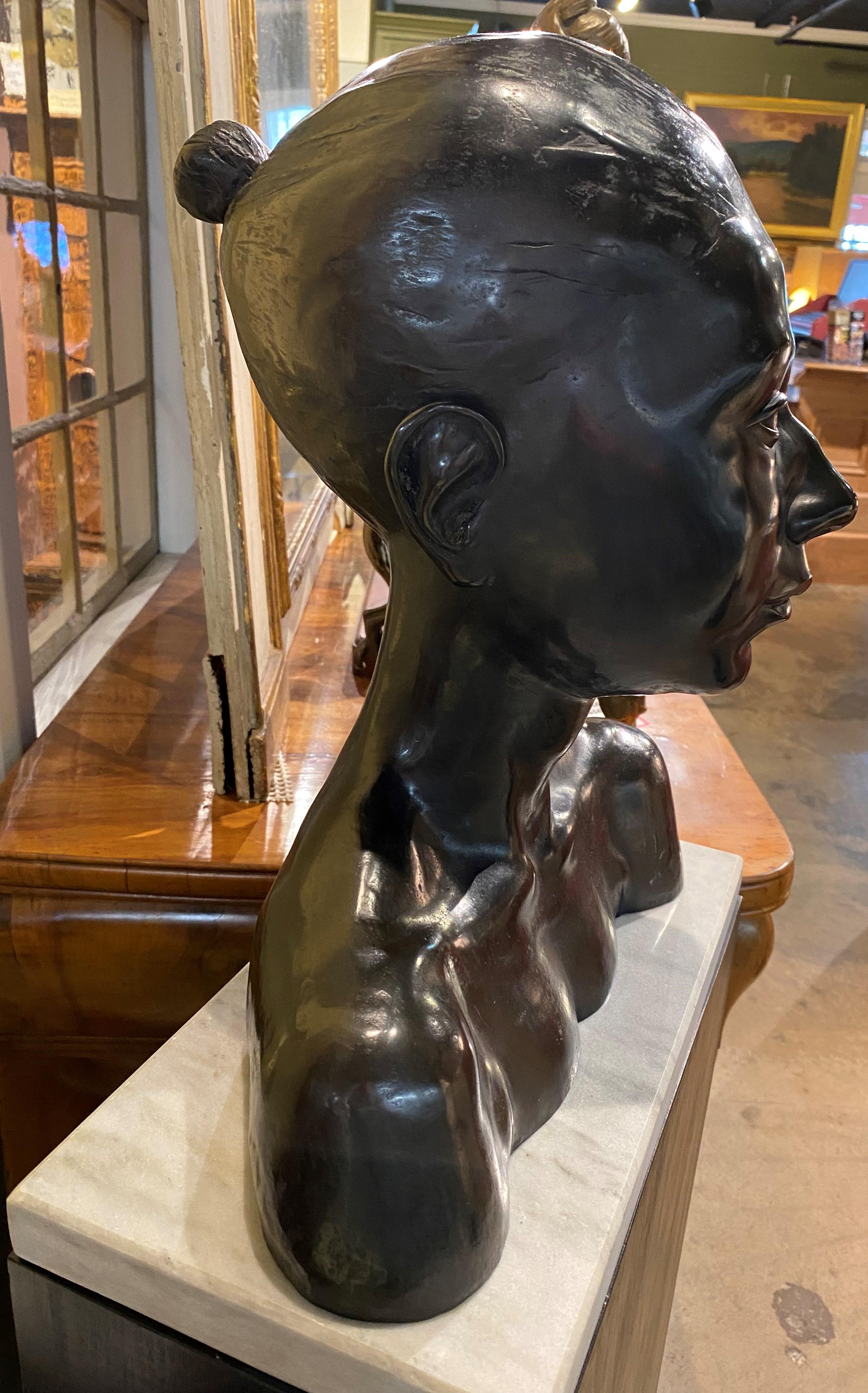 Bronze Bust of a Woman - Realist Art by Andrew Coppola