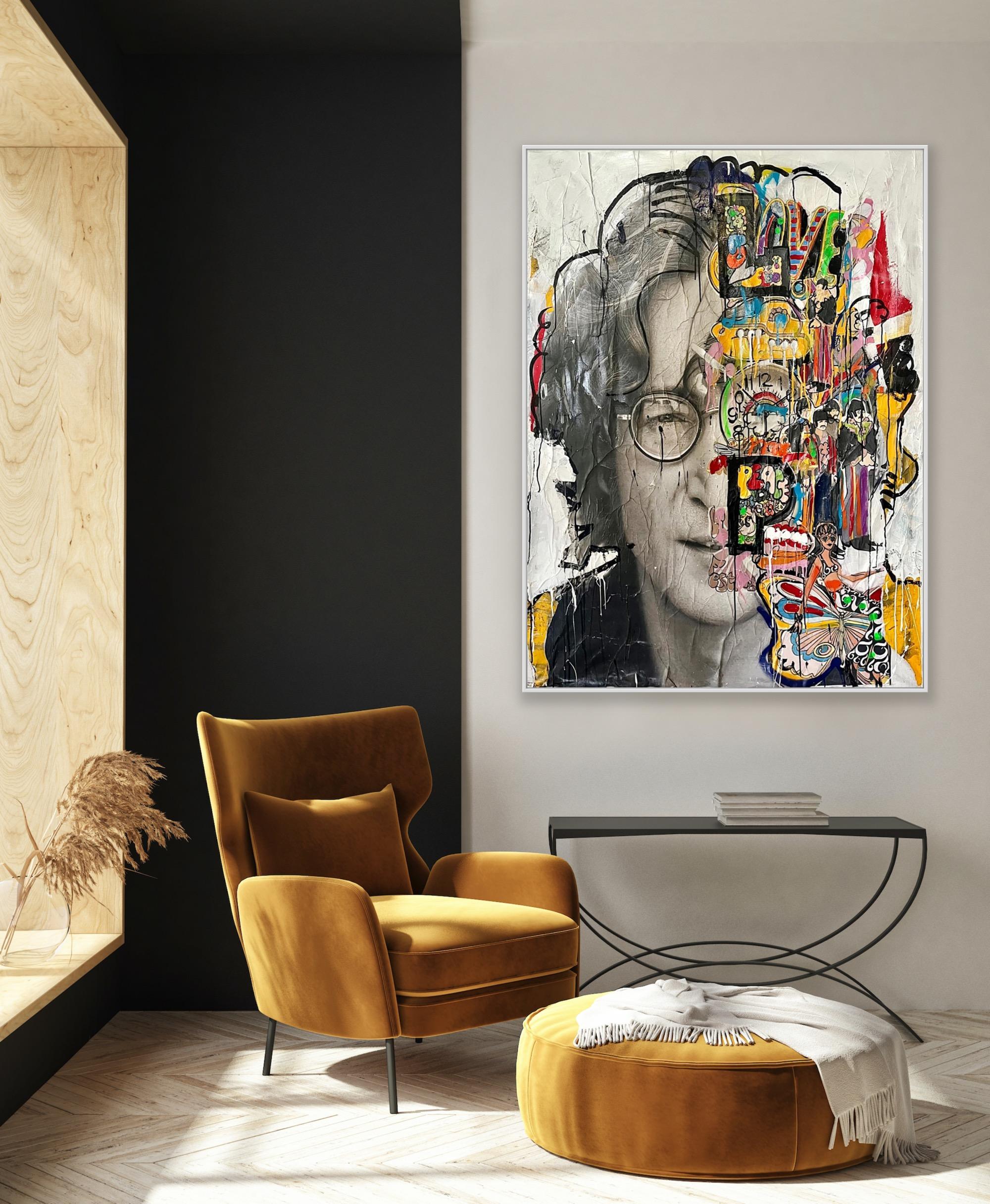 Lennon (Pop-Art), Mixed Media Art, von Andrew Cotton