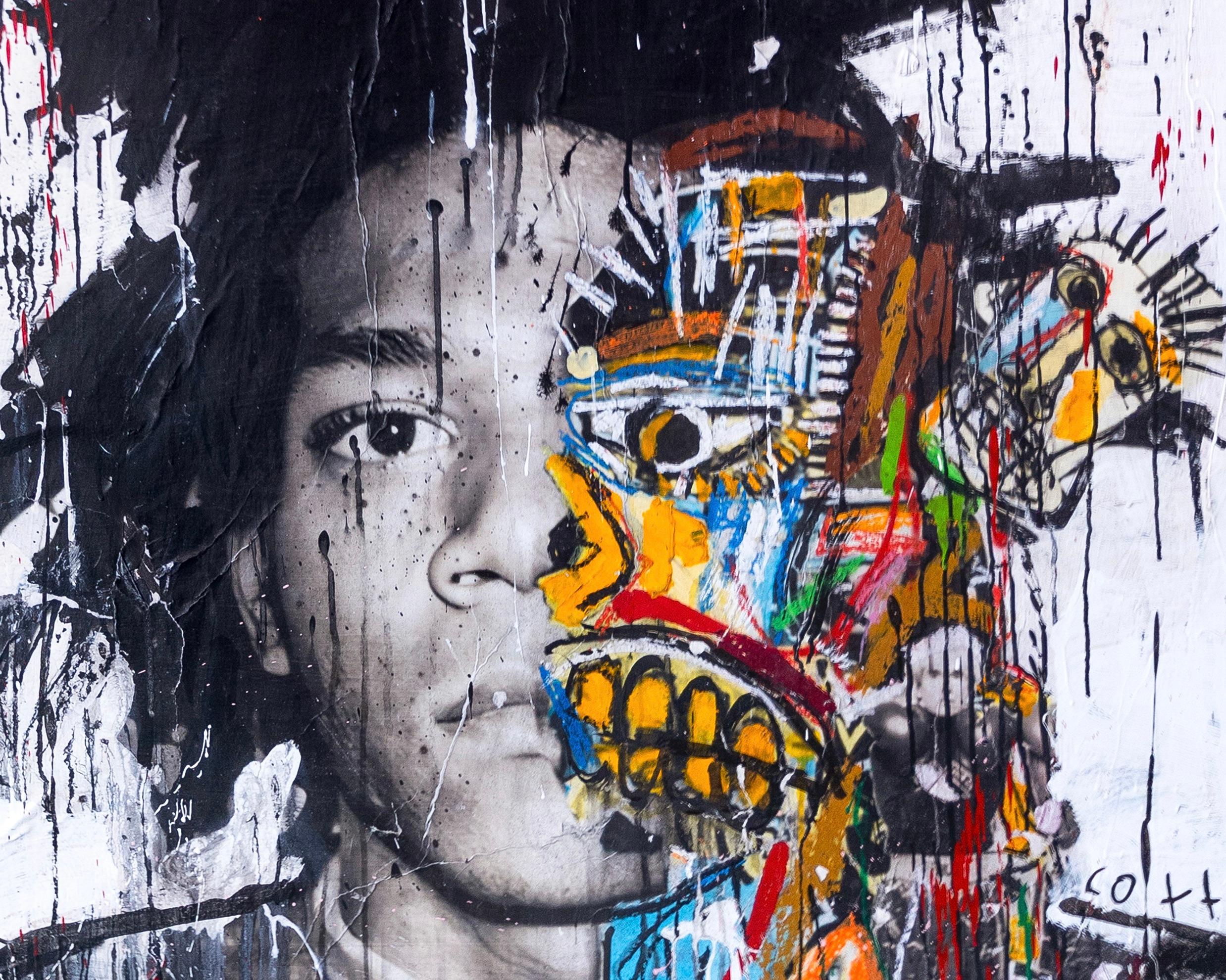 'Basquiat' Abstract Street Art Mixed Media Painting, 2024 For Sale 4